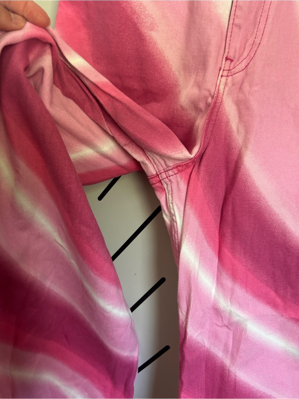 Hollister Pink White Tie Dye look Vintage Baggy High Rise jeans - Picture 7 of 7